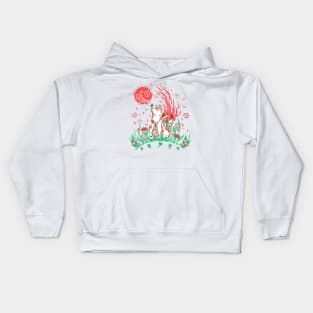 Wolf Blossom Breeze Kids Hoodie